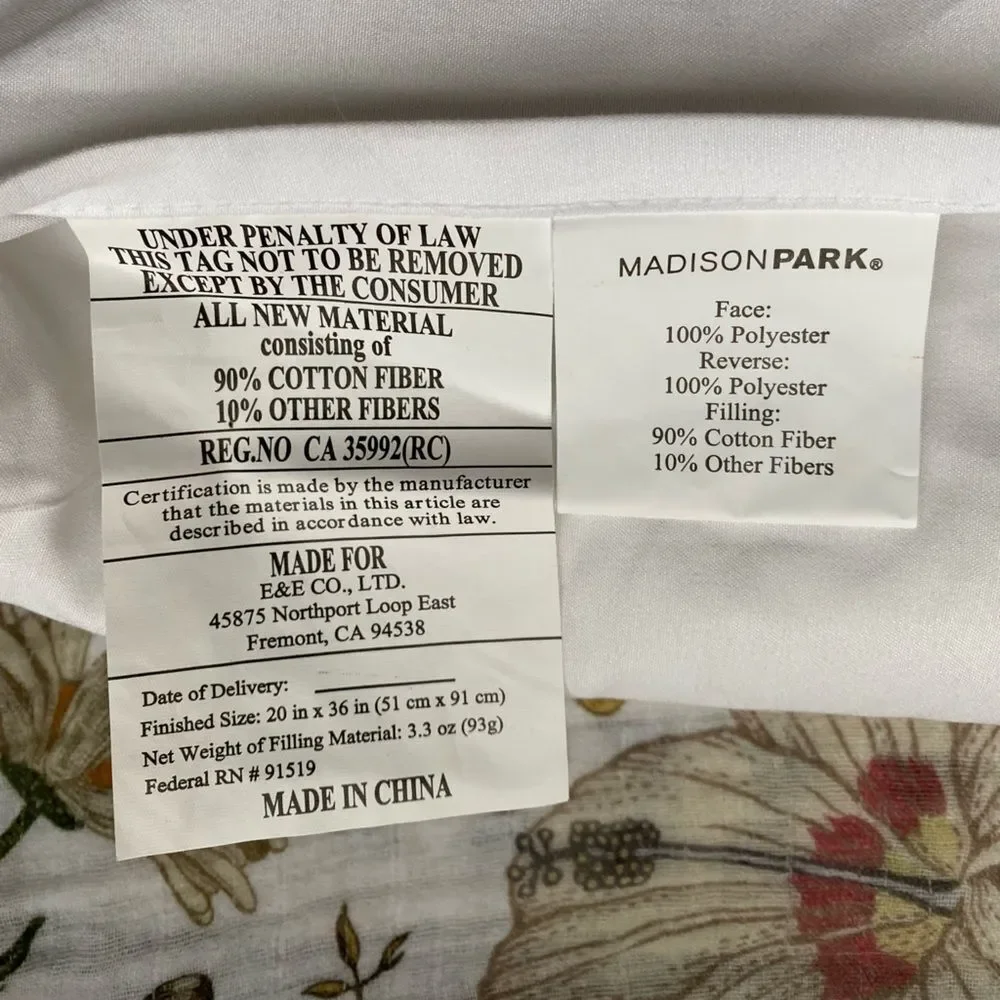 Madison Park White Oval intricate Quilted Bedding Pillow Shams - King